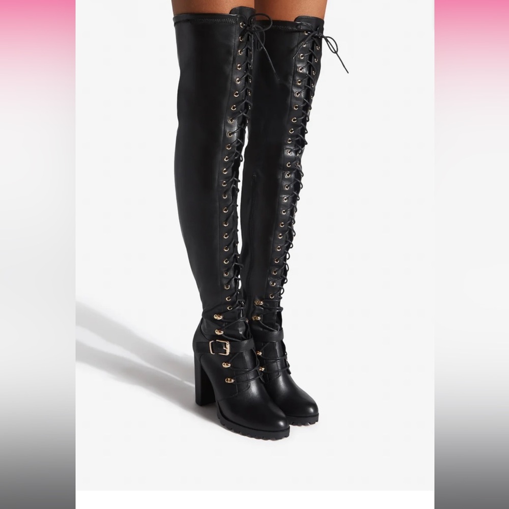 Deneisha Block Heel Combat Boot 7.5